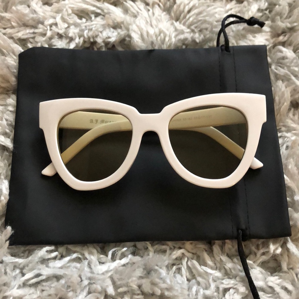 White cat eye sunglasses